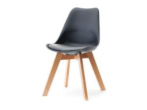 Krzesło luis wood czarny skóra ekologiczna, podstawa buk