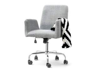 Fotel biurowy lomax szary tkanina, podstawa chrom