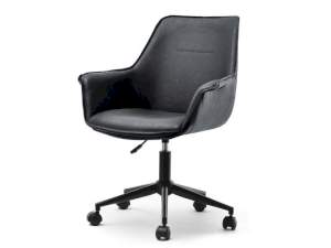 Fotel biurowy omar czarny skóra ekologiczna, podstawa czarny