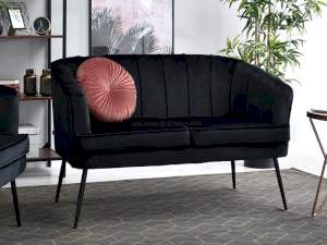 Sofa estel czarny welur, podstawa czarny