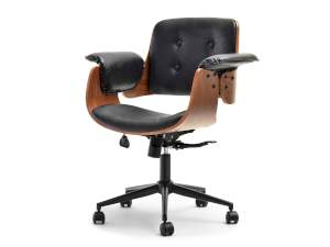 Fotel biurowy duck orzech-czarny skóra ekologiczna, podstawa czarny