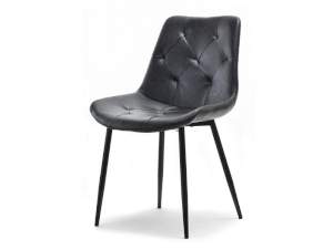 Krzesło lamia czarny skóra ekologiczna, podstawa czarny