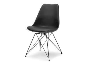 Krzesło luis rod czarny skóra ekologiczna, podstawa czarny