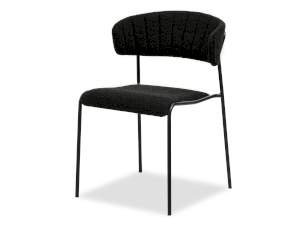 Krzesło nilda czarny boucle, podstawa czarny
