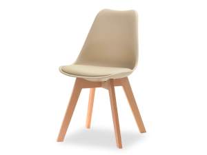 Krzesło luis-wood beż skóra-ekologiczna, podstawa buk
