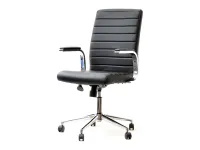Produkt: Fotel biurowy cruz czarny skóra ekologiczna, podstawa chrom