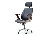Produkt: Fotel biurowy frank orzech-czarny skóra ekologiczna, podstawa chrom