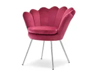 Produkt: Fotel lazar różowy welur, podstawa chrom