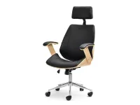 Produkt: Fotel biurowy frank buk-czarny skóra ekologiczna, podstawa chrom