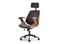 Produkt: Fotel biurowy frank orzech-brązowy skóra ekologiczna, podstawa czarny