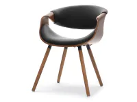 Produkt: Krzesło bent orzech-czarny skóra ekologiczna, podstawa orzech