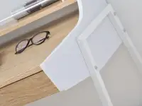 Małe biurko BORR BIAŁE + SONOMA z półką i szufladami