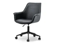 Produkt: Fotel biurowy omar czarny skóra ekologiczna, podstawa czarny
