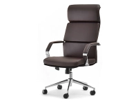 Produkt: Fotel biurowy bond brązowy skóra ekologiczna, podstawa chrom