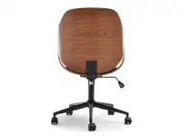Fotel biurowy GINA drewnieny ORZECH - CZARNA SKÓRA ANTIC - tył