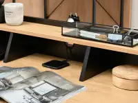 Biurko loftowe z nadstawką ASGARD DĄB-CZARNY - biurko z przegródkami