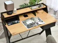 Biurko loftowe z nadstawką ASGARD DĄB-CZARNY - praktyczne biurko