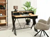 Biurko loftowe z nadstawką ASGARD DĄB-CZARNY - nowoczesne biurko