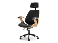 Produkt: Fotel-biurowy frank dąb-czarny skóra-ekologiczna, podstawa czarny