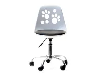 Produkt: Fotel biurowy foot biały-czarny skóra ekologiczna, podstawa chrom