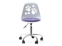 Produkt: Fotel biurowy foot biały-fioletowy skóra ekologiczna, podstawa chrom