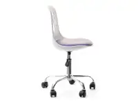 Fotel dziecięcy do biurka FOOT biało - fioletowy - profil boczny.
