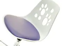 Fotel dziecięcy do biurka FOOT biało - fioletowy - detale.