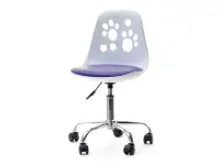 Fotel dziecięcy do biurka FOOT biało - fioletowy