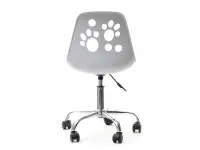 Nowoczesne krzesło do biurka dla dzieci FOOT biało - szare - wygląd tyłu.
