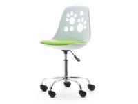 Produkt: Fotel biurowy foot biały-zielony skóra ekologiczna, podstawa chrom