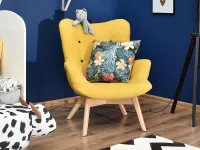 Produkt: Fotel flori żółty tkanina, podstawa buk-1