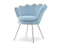 Produkt: Fotel lazar niebieski welur, podstawa chrom