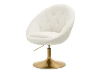 Produkt: Fotel lounge 3 kremowy boucle, podstawa złoty
