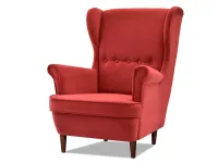 Produkt: Fotel malmo żurawina tkanina, podstawa orzech