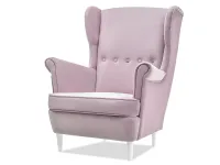 Produkt: Fotel malmo liliowy welur, podstawa biały