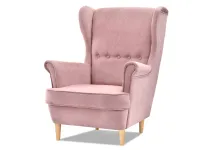Produkt: Fotel malmo pudrowy tkanina, podstawa buk