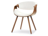 Produkt: Krzesło bent orzech-kremowy welur, podstawa orzech