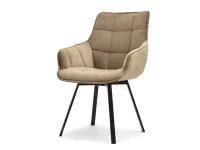 Produkt: Krzesło aruba beżowy welur, podstawa czarny