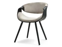 Produkt: Krzesło bent czarny-beżowy welur, podstawa czarny