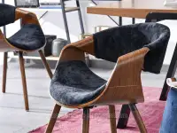 Modne krzesło z drewna giętego BENT CZARNY - ORZECH - drewniany korpus