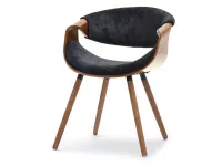 Modne krzesło z drewna giętego BENT CZARNY - ORZECH 