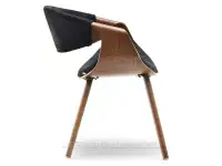 Modne krzesło z drewna giętego BENT CZARNY - ORZECH - bok