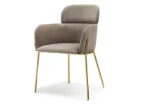 Produkt: Krzesło biagio beżowy welur, podstawa złoty