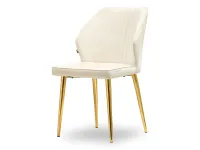 Produkt: Krzesło gaspar kremowy welur, podstawa złoty