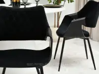 Krzesło welurowe gięte RENZO CZARNY-CZARNE NOGI - charakterystyczne detale