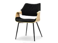 Produkt: Krzesło renzo dąb-czarny welur, podstawa czarny