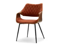 Produkt: Krzesło renzo orzech-miedziany welur, podstawa czarny