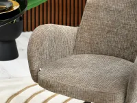 Obrotowe beżowe krzesło tapicerowane SONIA CZARNA NOGA - oryginalny materiał