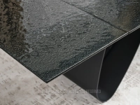 Rozkładany stół szlany PREGIATO ANTRACYT - CZARNY - wysoka jakość szkła