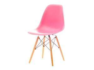 Krzesło mpc wood różowy tworzywo, podstawa buk